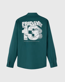 Mens | Friday The 13Th 3D Work Shirt | Green