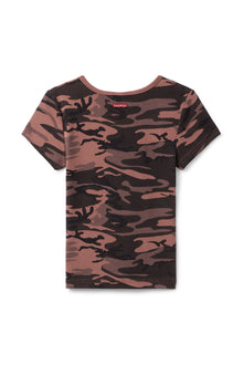 Women | Vintage Camo Short Sleeve Baby Tee | Camo/Sienna