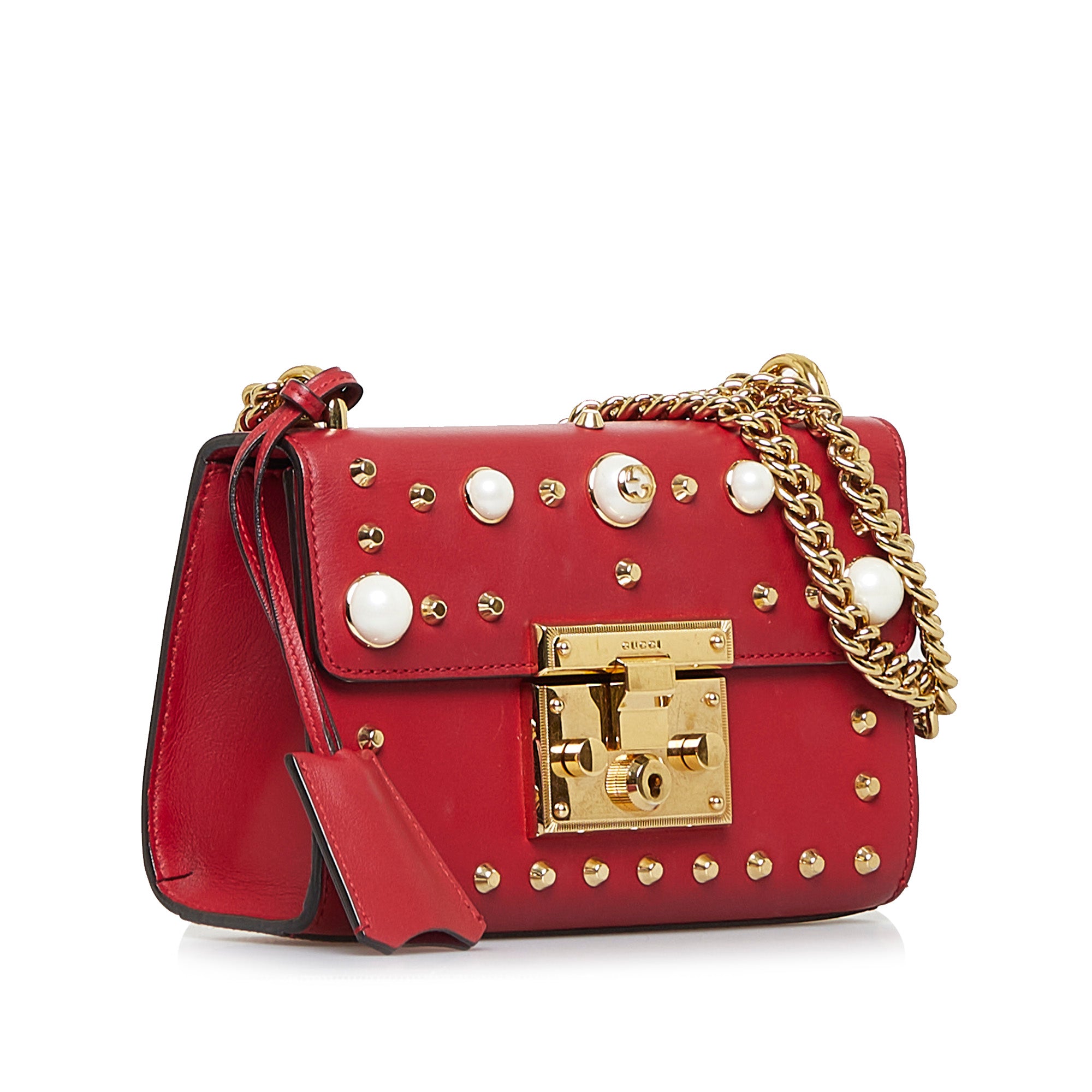 Gucci Pre-Owned Pearl Studded Padlock | Women | Red