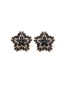 Crystals Snowflake Earrings | Black