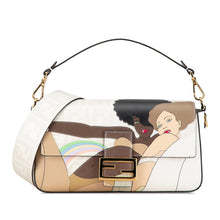 Fendi | Pre-Owned Zucca Graphic Print Coated Canvas Bikini Girls Baguette Satchel | White