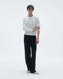 Womens | Cable Shrunken Crew | Cream