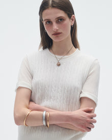Womens | Cable Vest In Cashmere | Cream