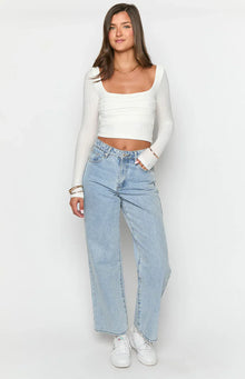Calliope Mid Rise Slouchy Jeans | Light Wash