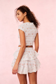 Cambron Cotton Floral Top | Skylight  Blue