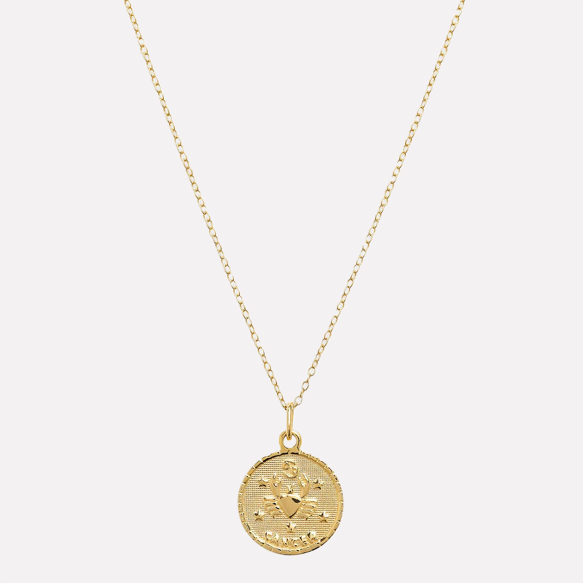 The Zodiac Medal Necklace Cancer | Gold Vermeil