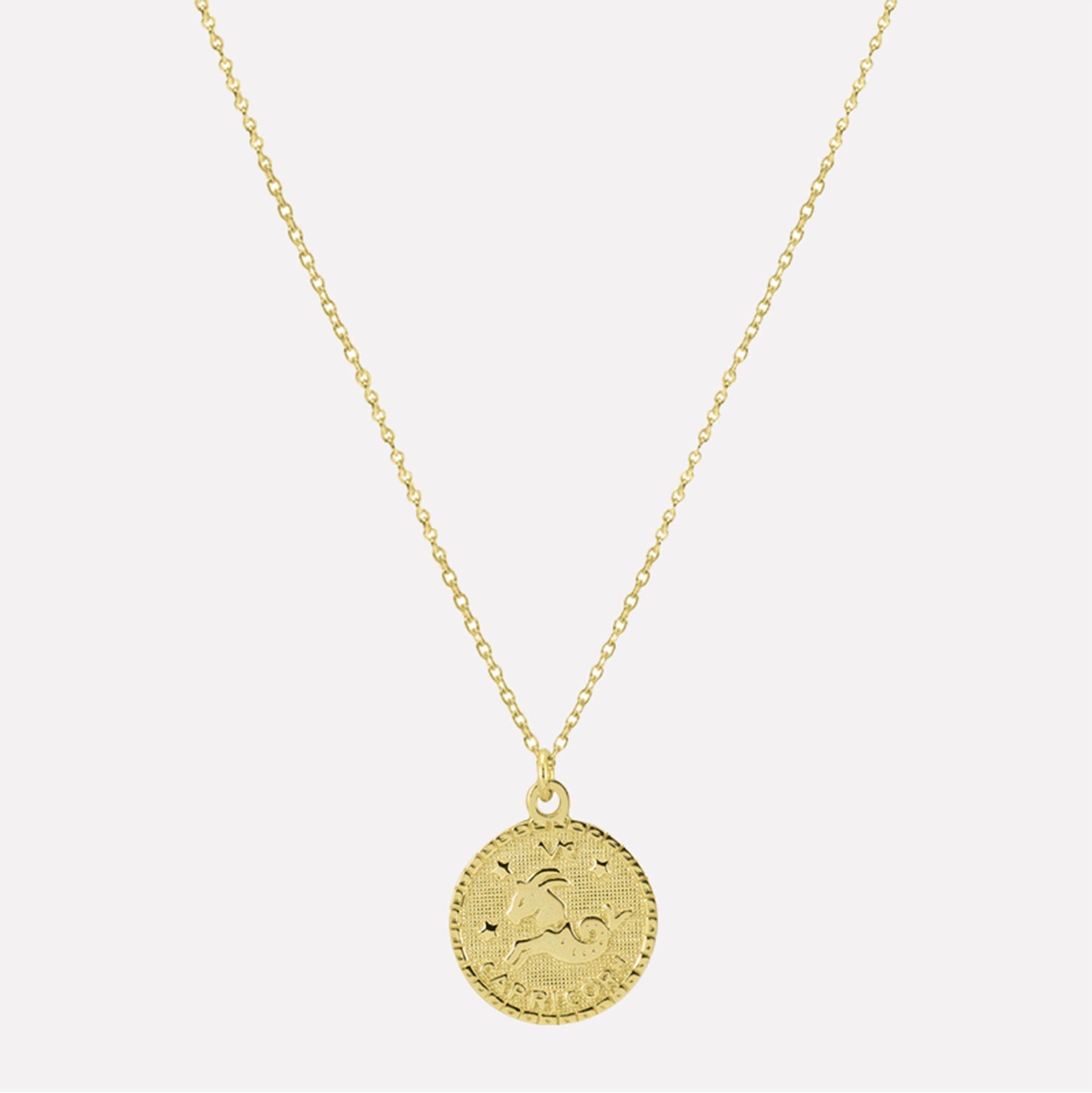 The Zodiac Medal Necklace Capricorn | Gold Vermeil