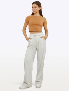 Womens | Tomboy Tee Cropped | Slim-Fit Tomboy-Cotton | Caramel