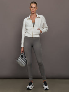 High Rise Pocket Legging in Ribbed Melt | Steel Grey