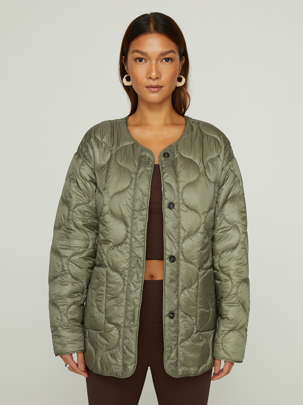 Carbon38 | Quilted Jacket | Silvery Green