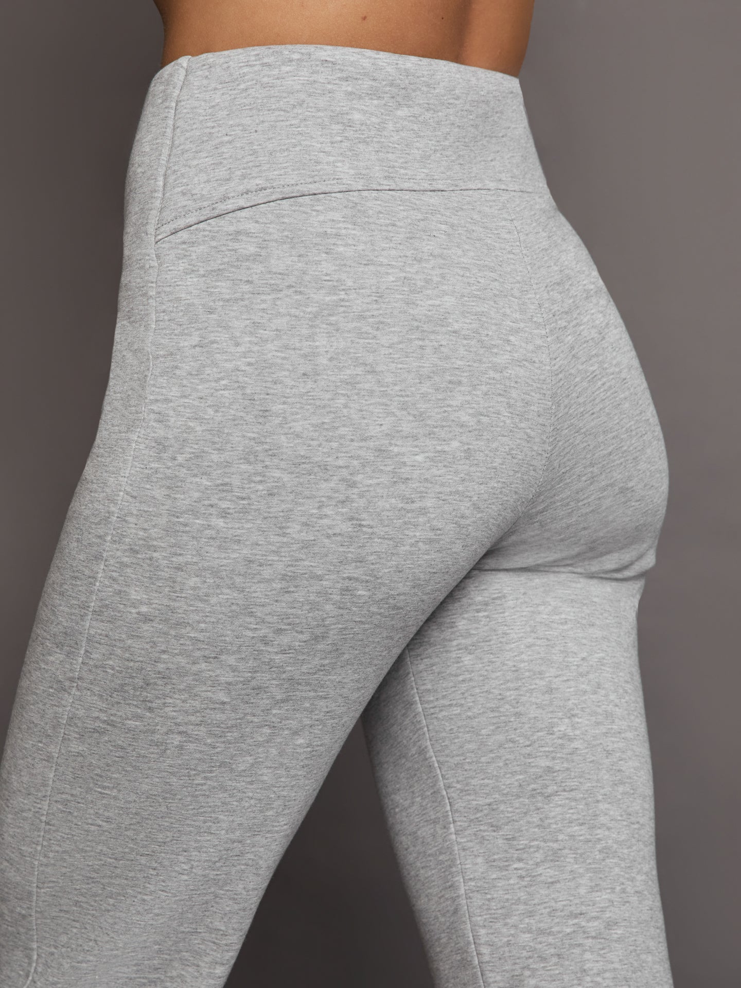 Carbon38 | Rhinestone Front Slit Sweatpant | Heather Grey