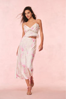 Castle Satin Floral Maxi Skirt | Vanilla Sorbet