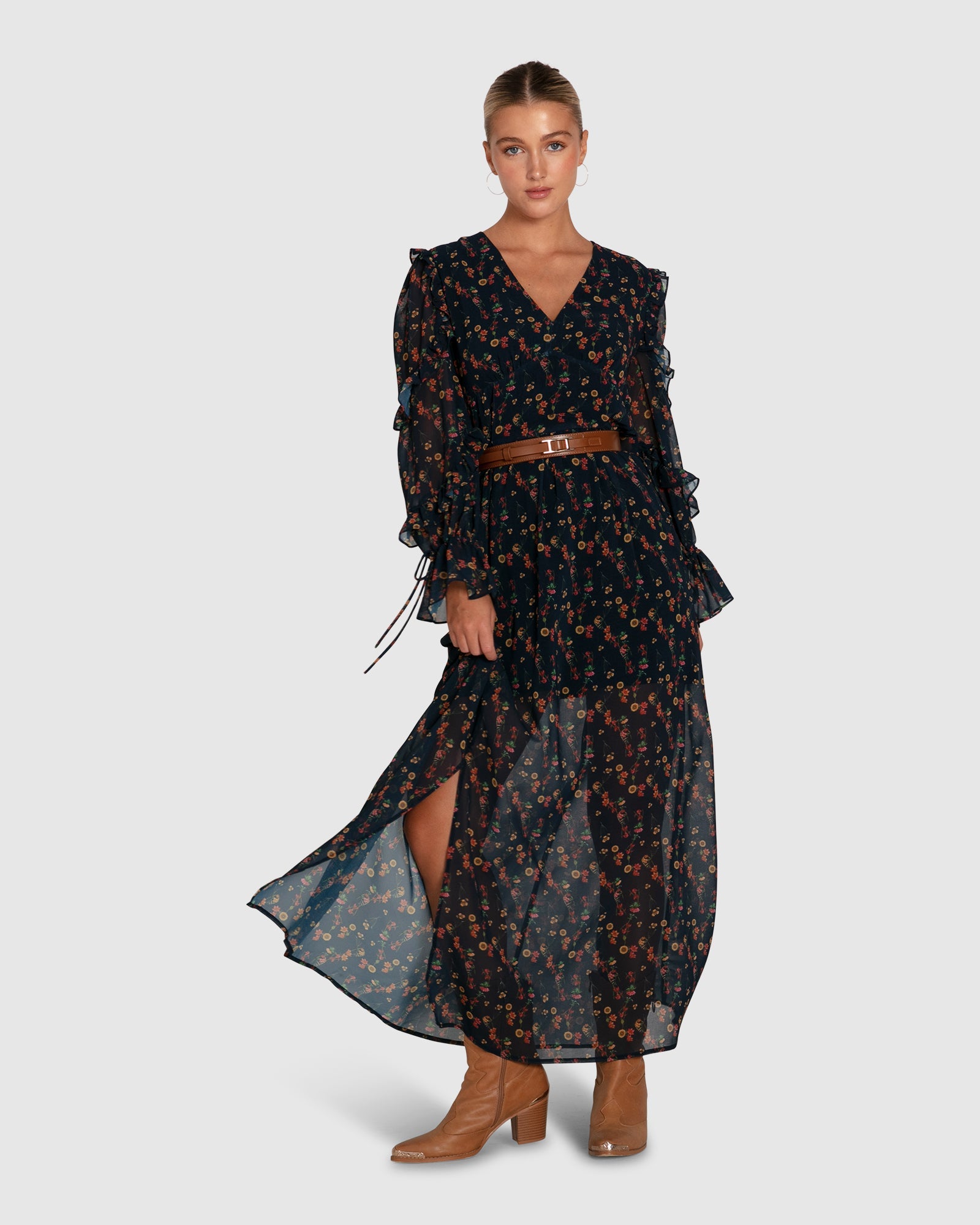 Women | Come As You Are Floral Maxi Dress | Navy