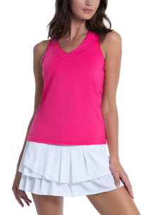 Wavy Pleat Tier Skirt | White