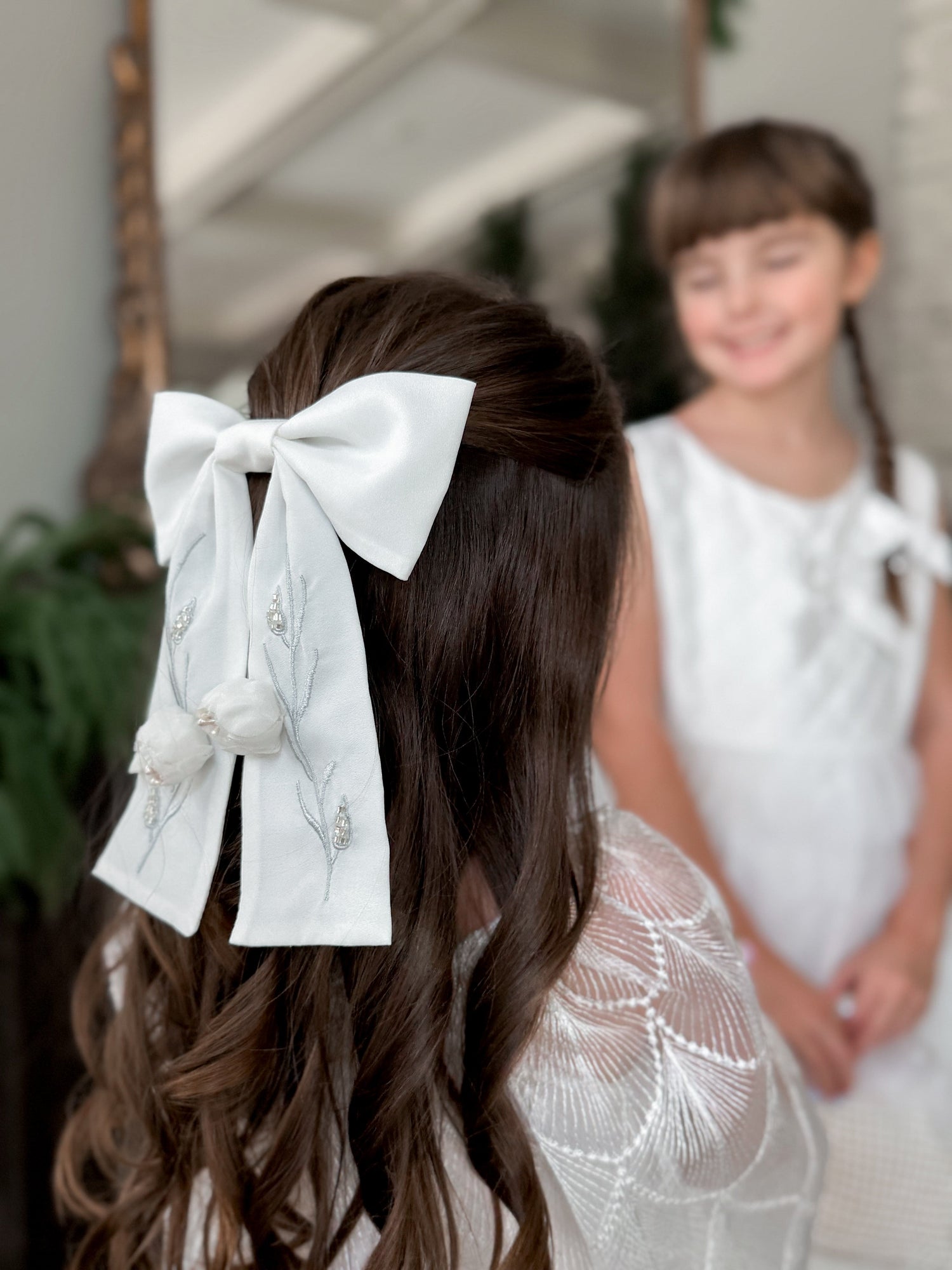 Girl | Faith Ceremony Hair Bow | White