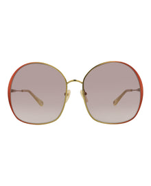 Chloe Round Metal Sunglasses | Brown