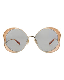 Chloe Round Metal Sunglasses | Gold