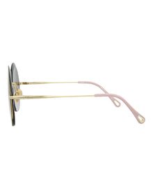 Chloe Round Metal Sunglasses | Gold