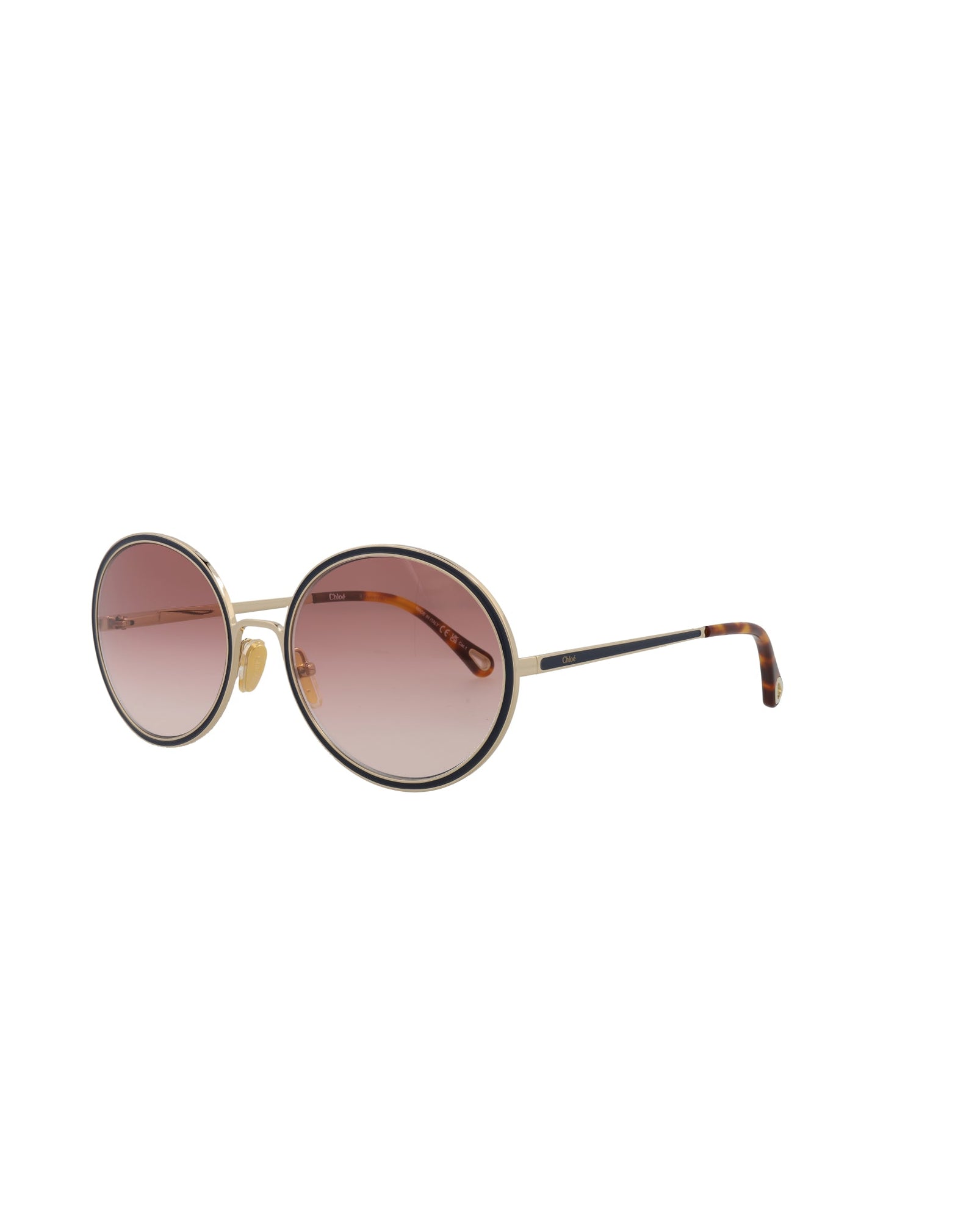 Chloe Round Metal Sunglasses | Gold