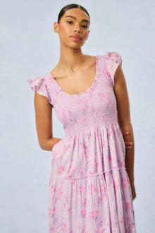 Chessie Heirloom Print Cotton Maxi Dress | Hibiscus