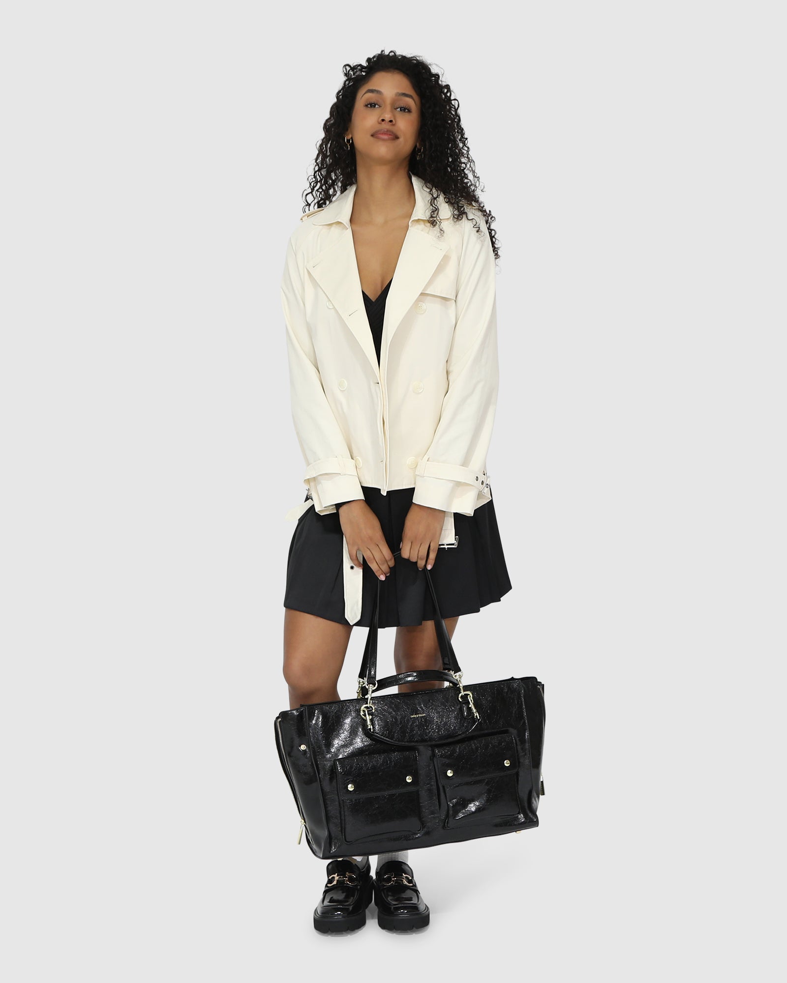 Women | Cool Nights Cropped Trench Coat | Off White