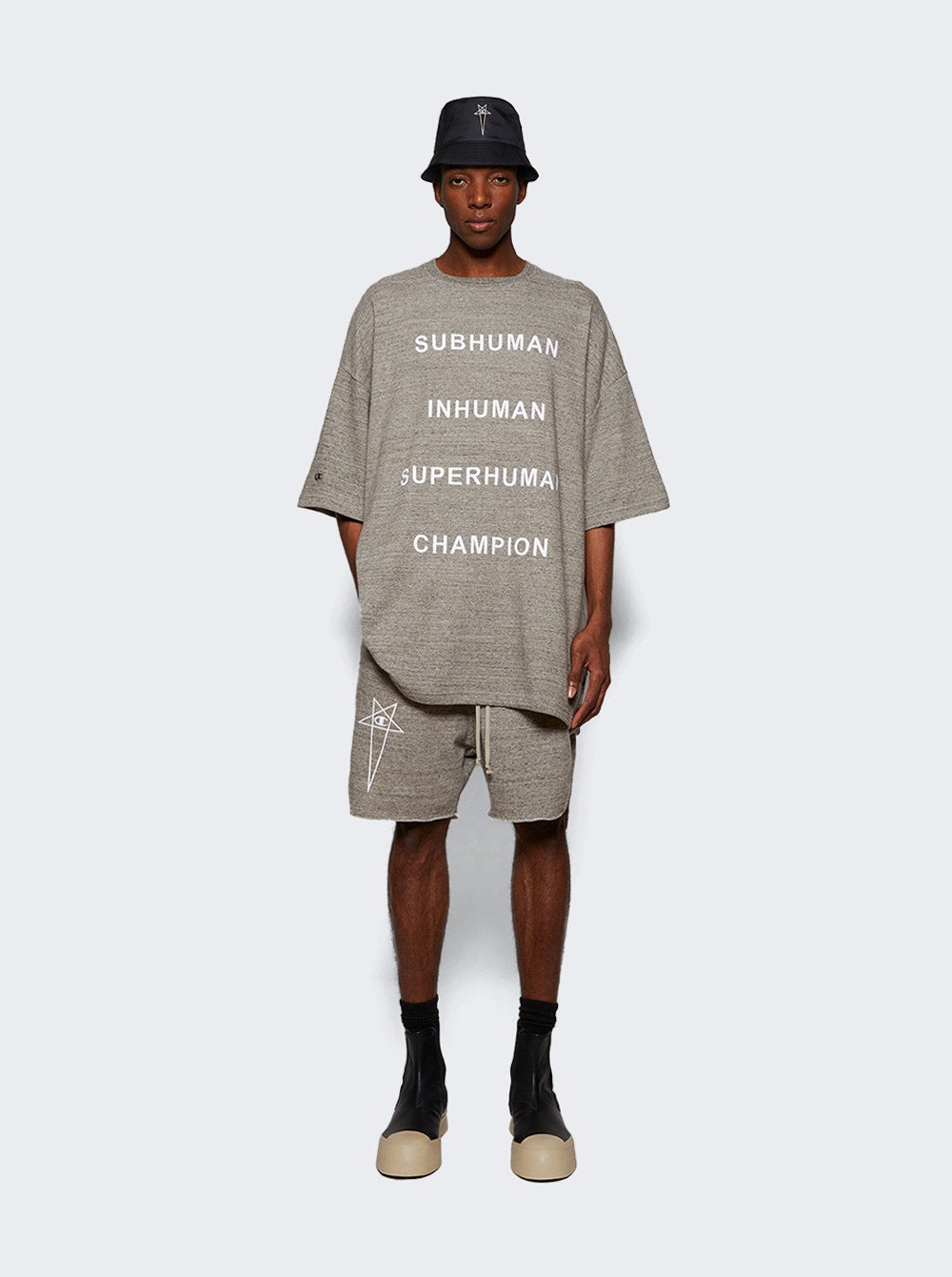 Men | Rick Owens X Champion | Knitted Beveled Pods | Grey Melange