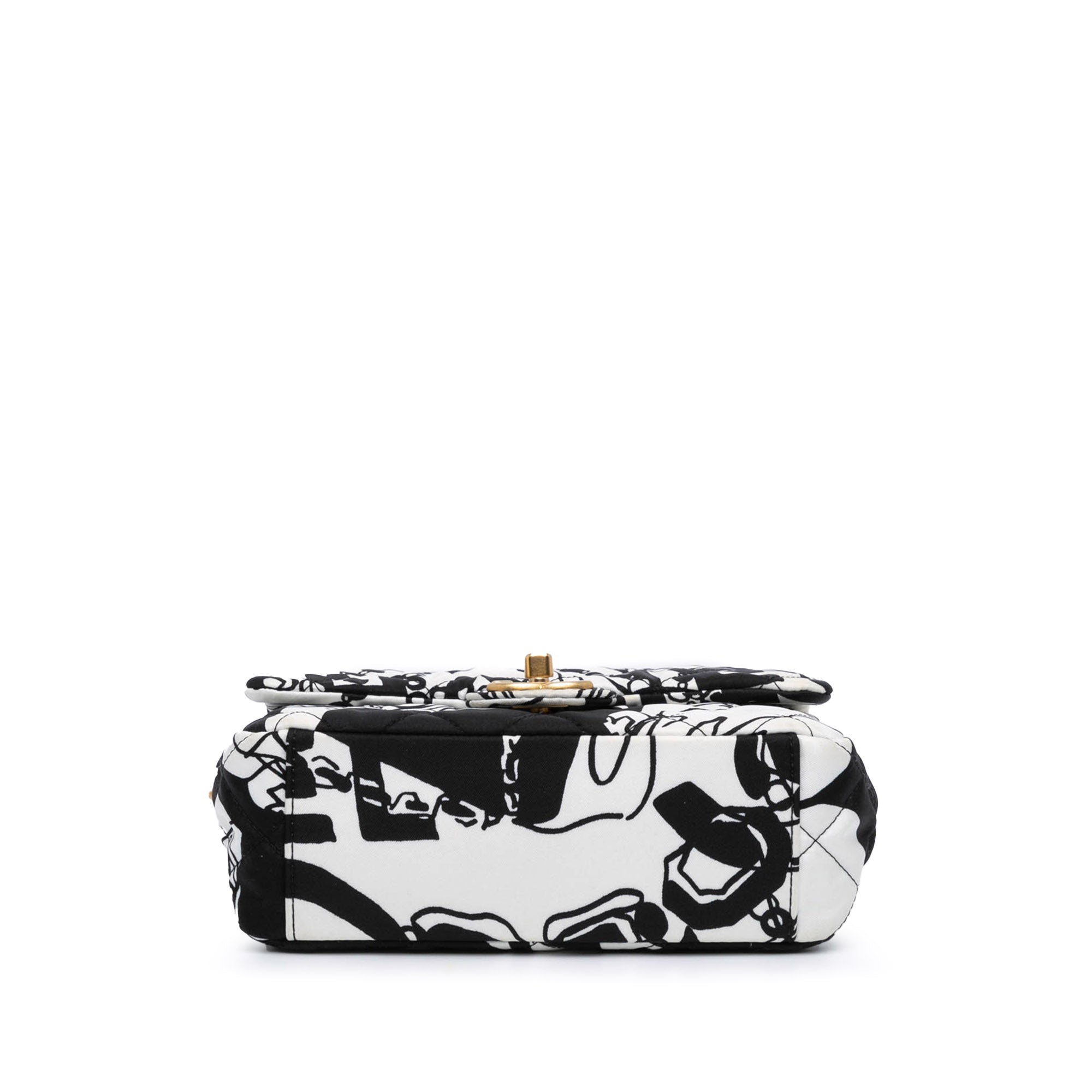 Chanel | Pre-Owned Mini Printed Canvas Deer Coco Flap | White/Black