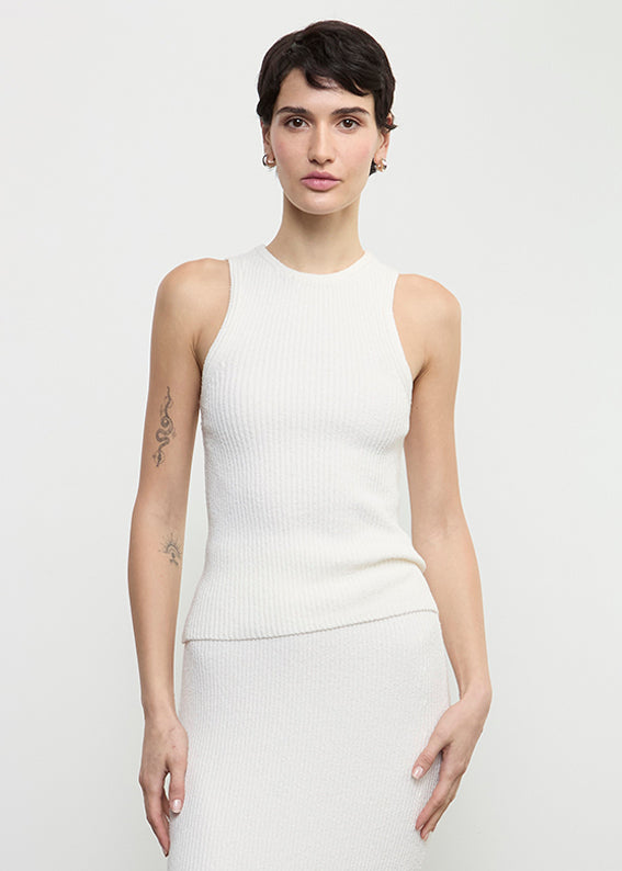 Boucle Knit Tank | Off White