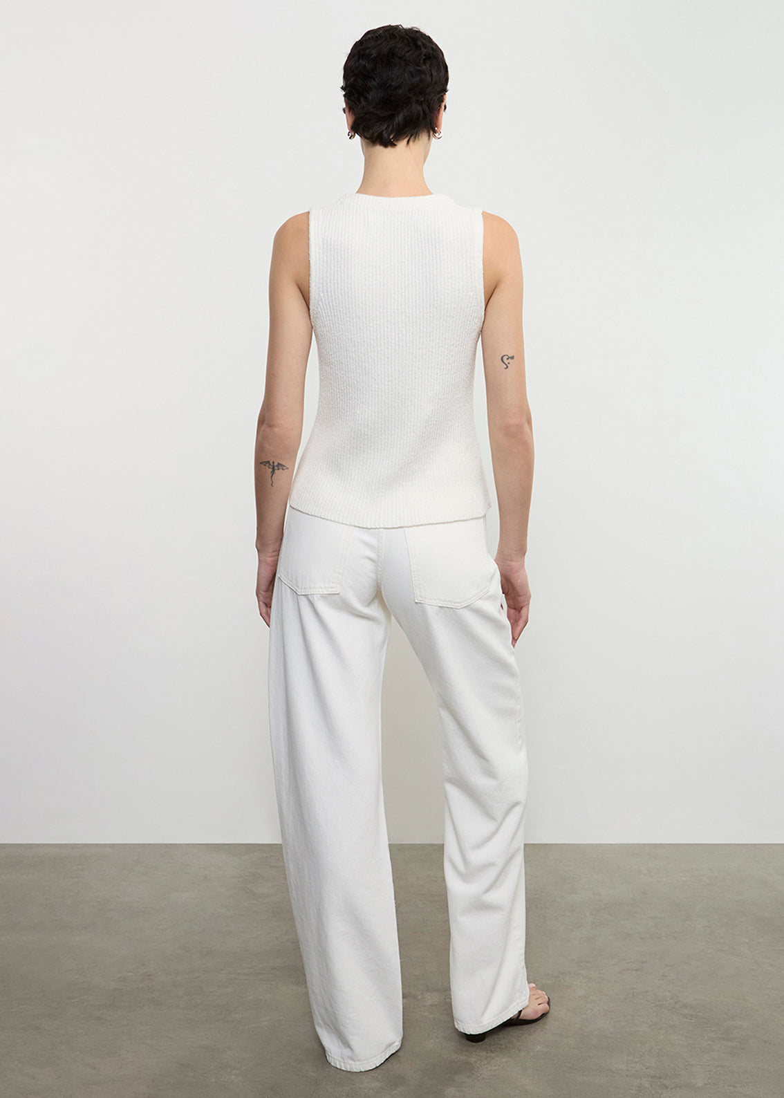 Boucle Knit Vest | Off White