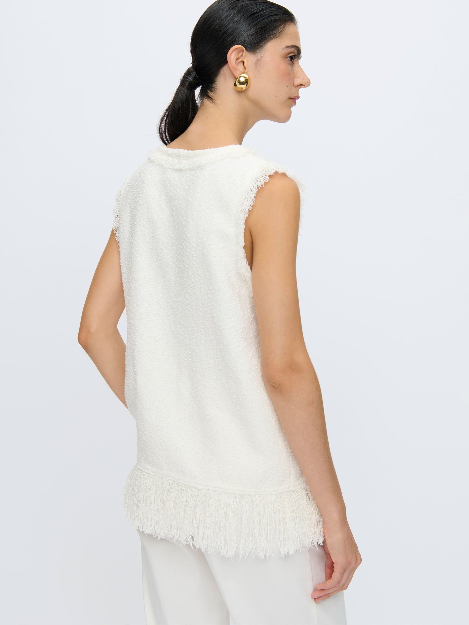 Comporta Fringe Top | White