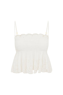Condie Eyelet Lace Top | Optic White