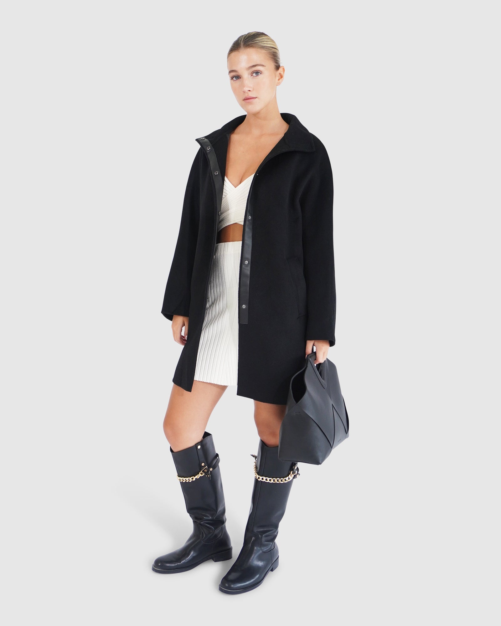 Come On Over Trimmed Coat | Women | Black