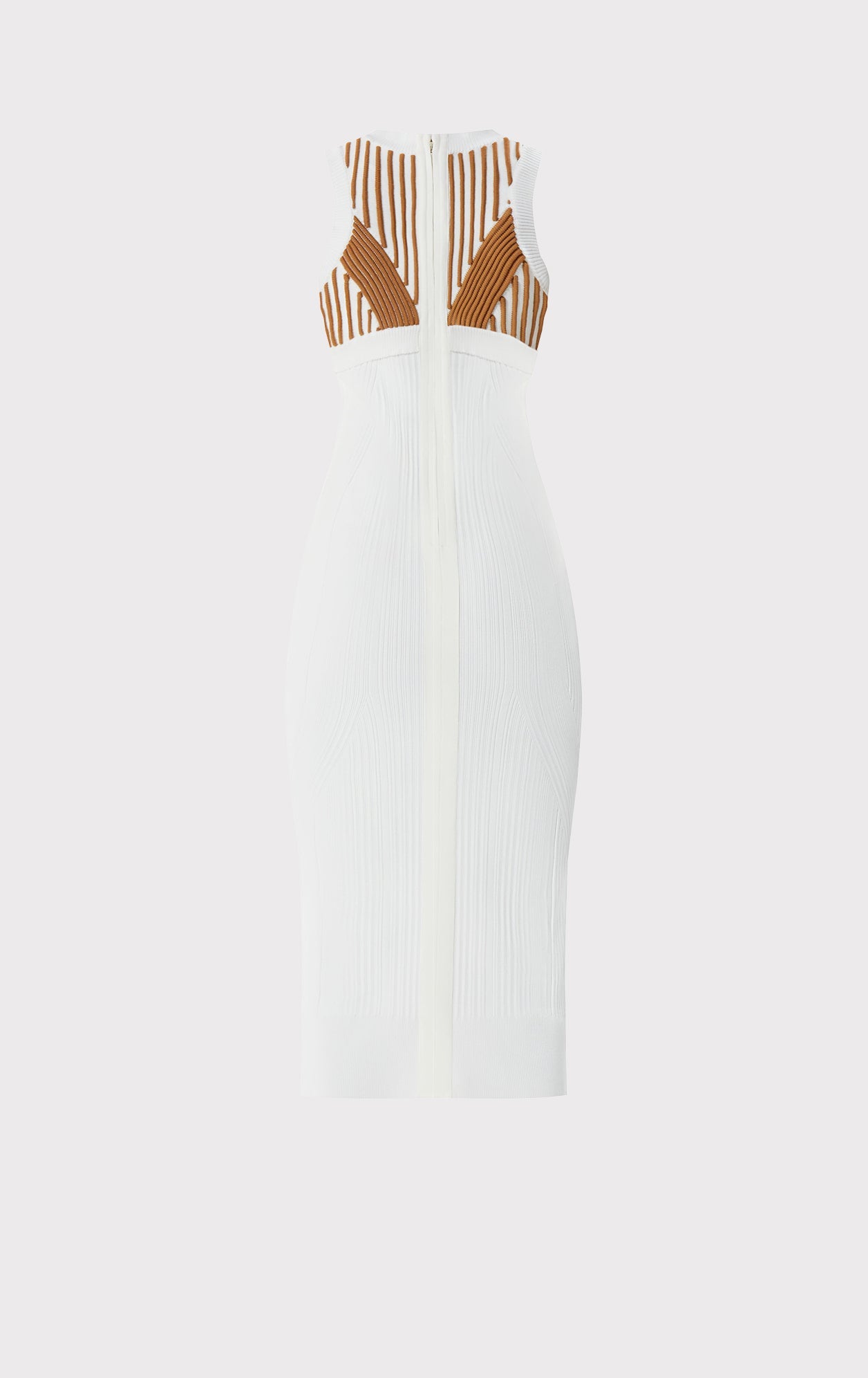 Mixed Gauge Striped Midi Dress | Alab Clove Cmb