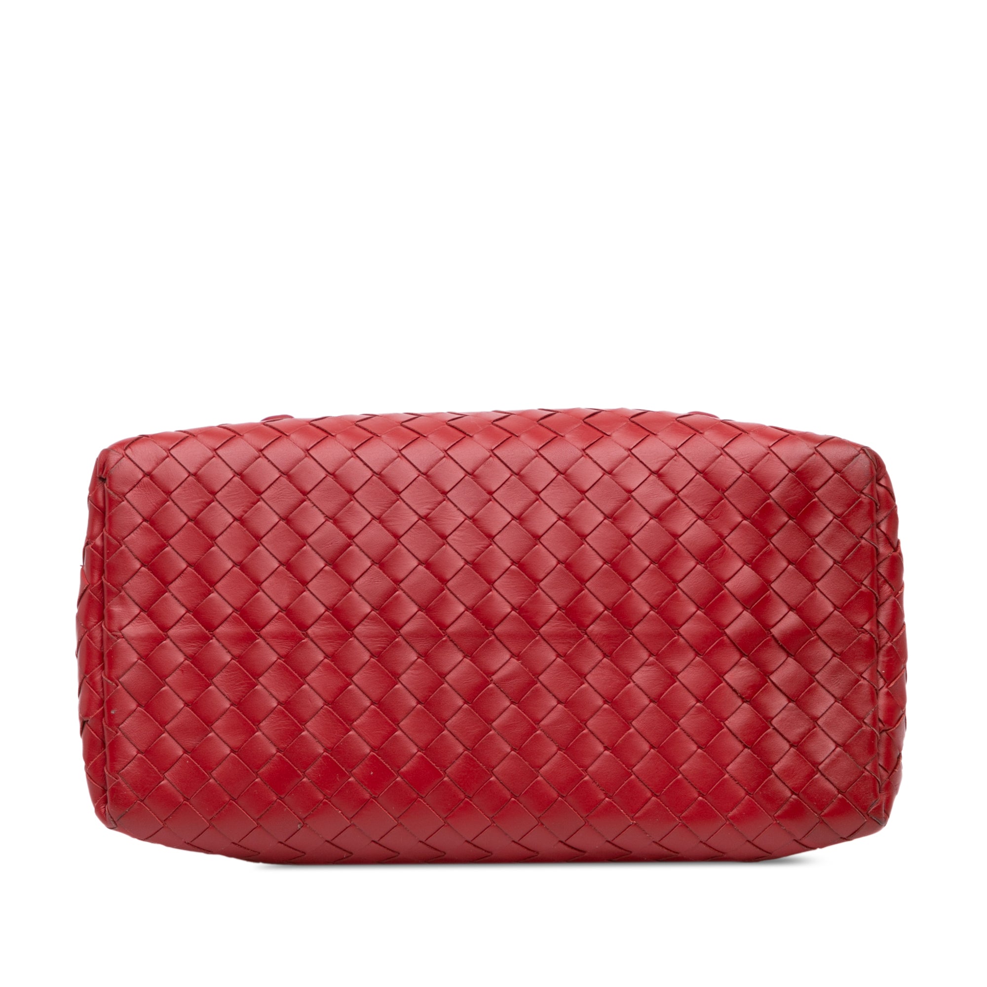 Bottega Veneta | Pre-Owned Mini Nappa Intrecciato Roma Satchel | Red/Dark Red