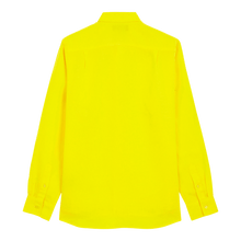 Men | Solid Linen Shirt | Gold Button