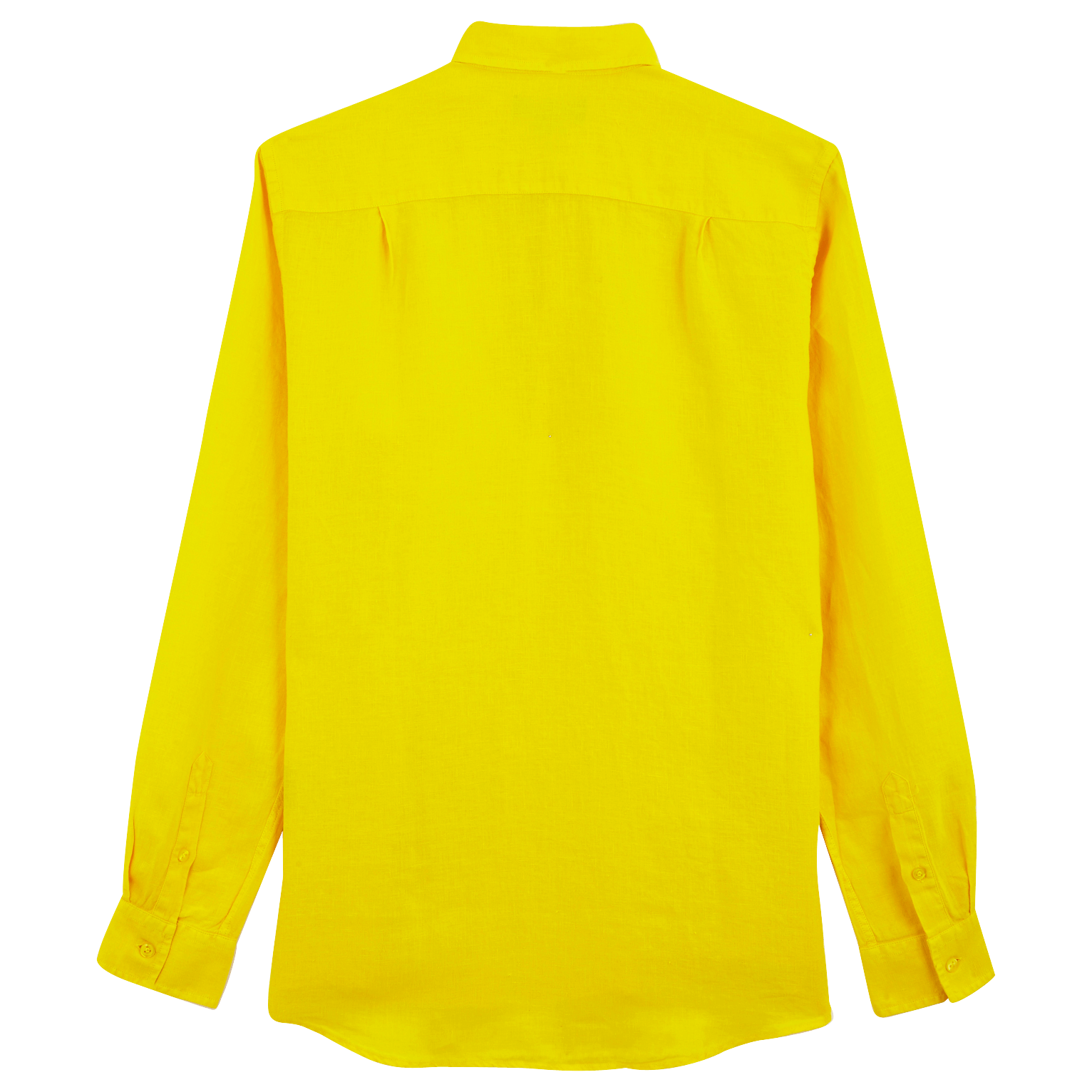 Men | Solid Linen Shirt | Safran