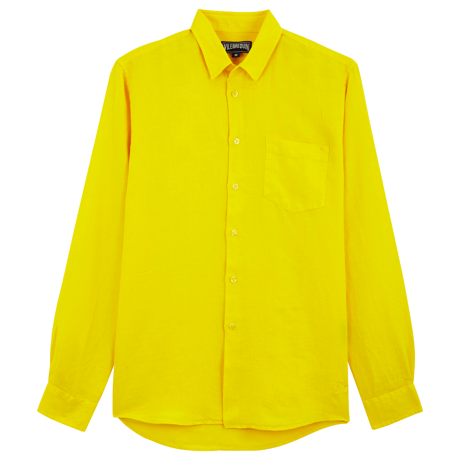 Men | Solid Linen Shirt | Safran