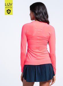 Breeze Long Sleeve Crew | Coral Crush