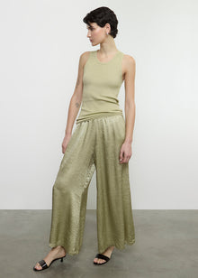 Cotton Rib Scoop Tank | Celadon