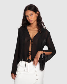 Women | Current Obsession Tie Shirt | Black