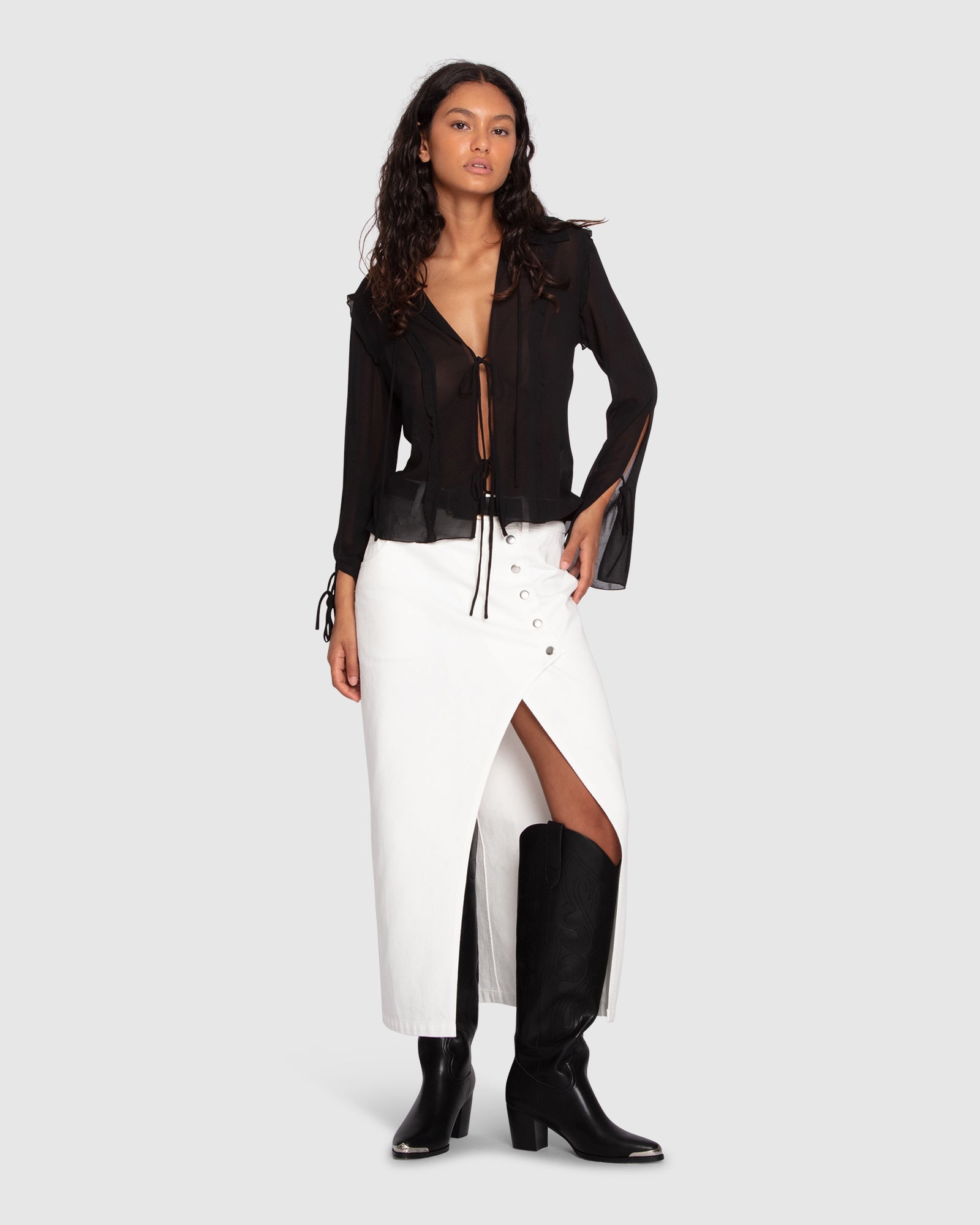 Women | Current Obsession Tie Shirt | Black