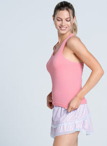 Seamless Scoop Neck Tank | Pink