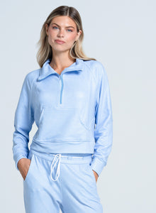 Renew Heather 1/4 Zip Long Sleeve | Powder Blue