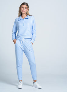 Renew Heather 1/4 Zip Long Sleeve | Powder Blue