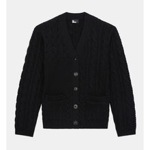 Cable Knit Wool Cardigan | Women | Black