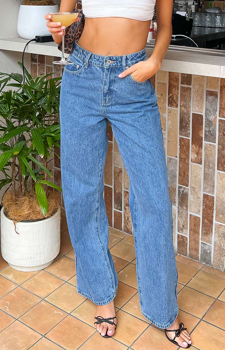 Calliope Mid Rise Slouchy Jeans | Mid Wash