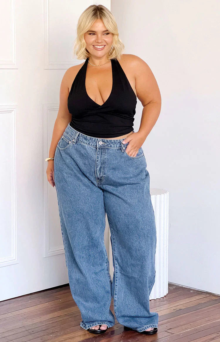Calliope Mid Rise Slouchy Jeans | Mid Wash