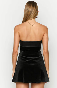 Camila Velvet Strapless Mini Dress | Black