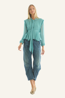 Camila Blouse | Cyan Green