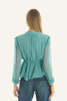 Camila Blouse | Cyan Green
